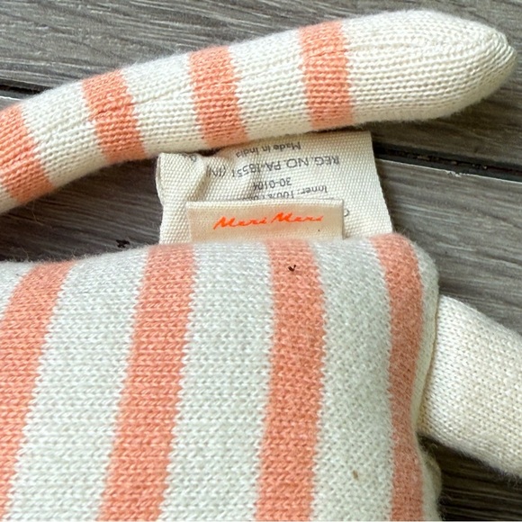 Meri Meri Pink and Cream Striped Bunny - Picture 5 of 5